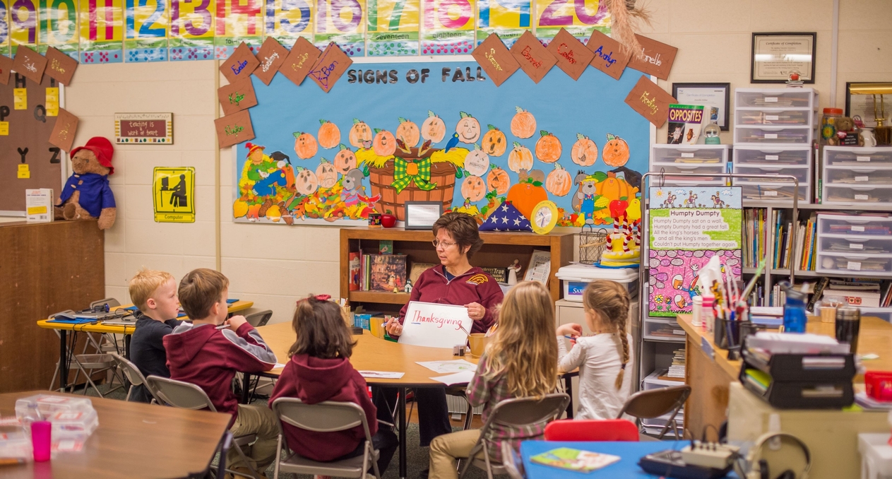 children in classroom